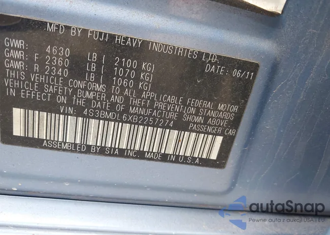 4S3BMDL6XB2257274: 41812894