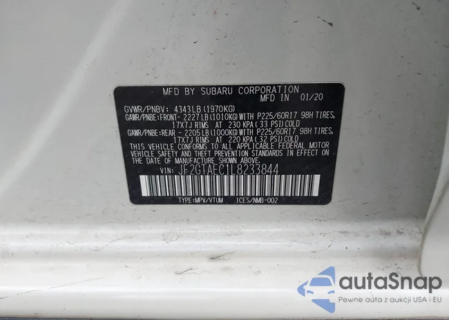 JF2GTAEC1L8233844: 41815400