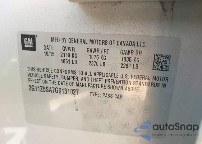 2G11Z5SA7G9131027: 41816357