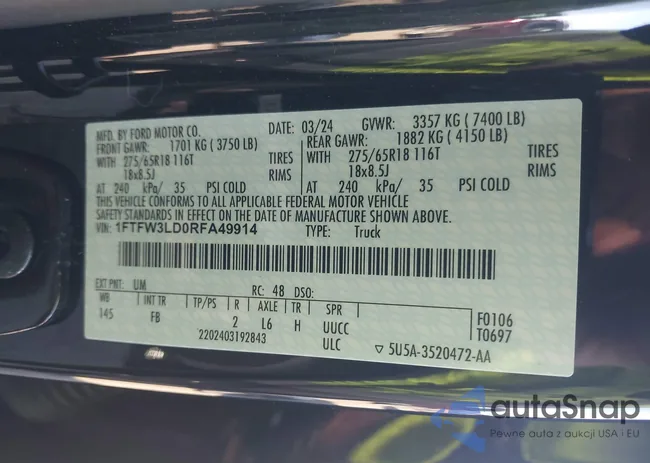 1FTFW3LD0RFA49914: 41816838