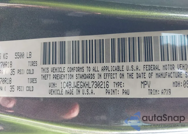 1C4BJWEGXHL730216: 41816103