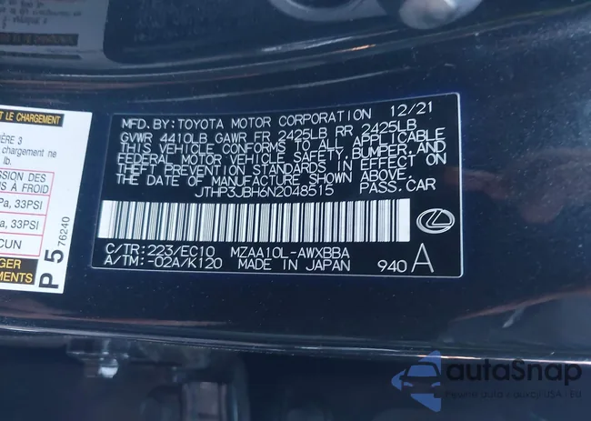 JTHP3JBH6N2048515: 41817741