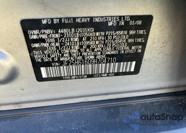 JF2SH61609H704710: 41821712