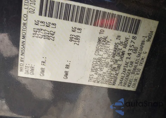 1N4AL2AP1AC143578: 41821048