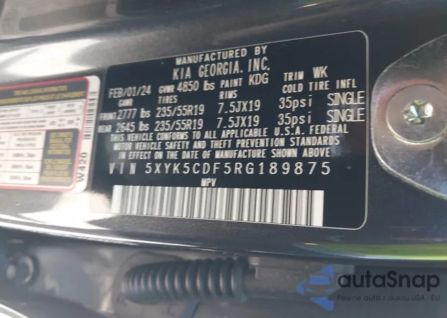 5XYK5CDF5RG189875: 41822538