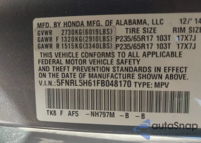 5FNRL5H61FB048170: 41822798