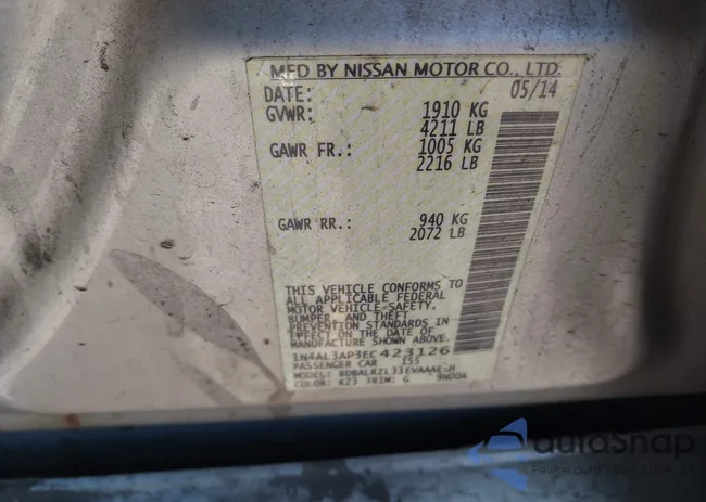 1N4AL3AP3EC423126: 41823621