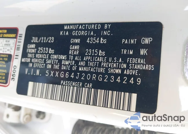 5XXG64J20RG234249: 41823685