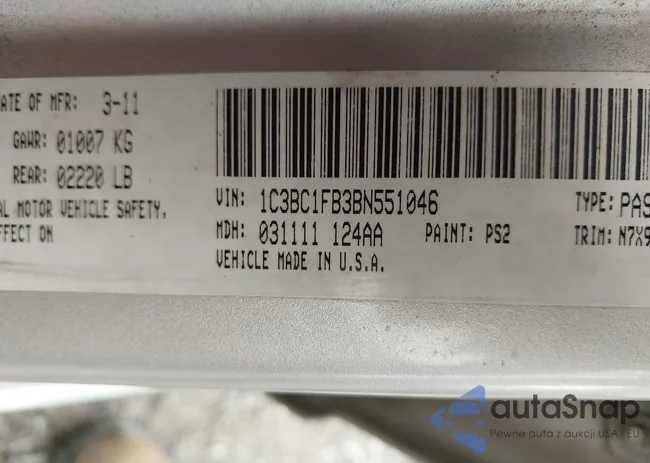 1C3BC1FB3BN551046: 41823700