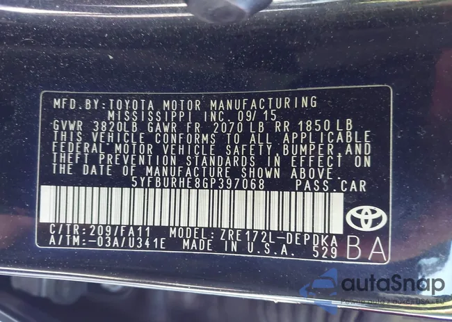 5YFBURHE8GP397068: 41824492