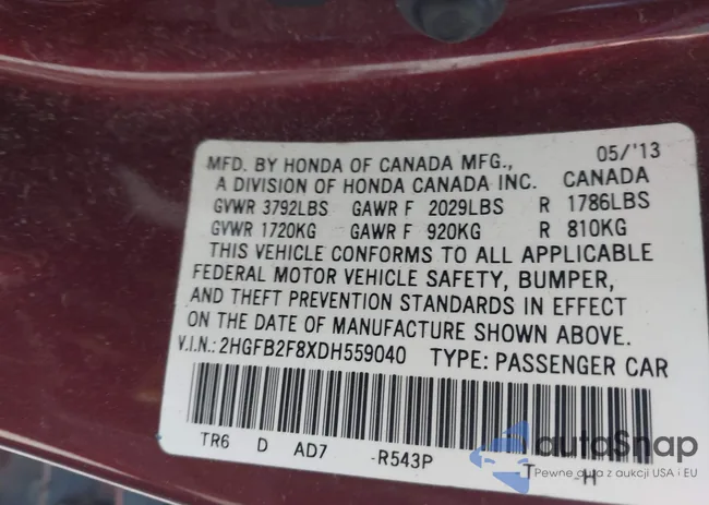 2HGFB2F8XDH559040: 41825466