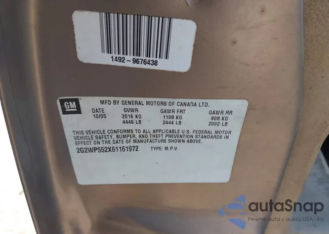 2G2WP552X61161972: 41825581