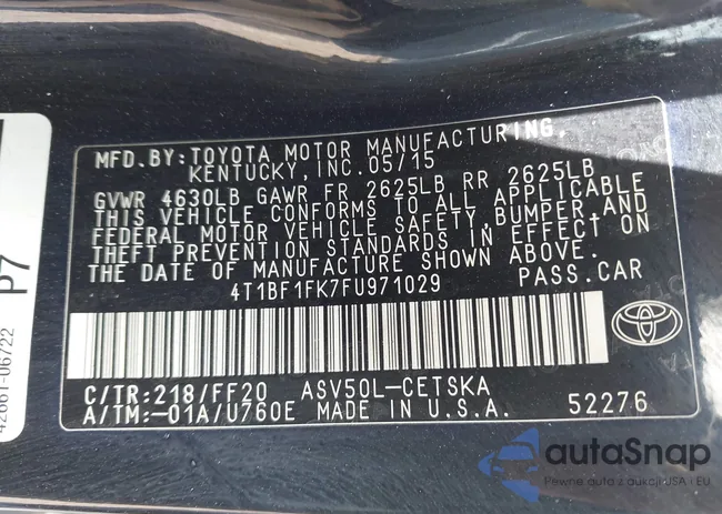 4T1BF1FK7FU971029: 41825731