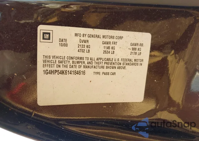 1G4HP54K614184616: 41824885