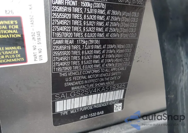 SALGS2SV4KA519345: 41825924