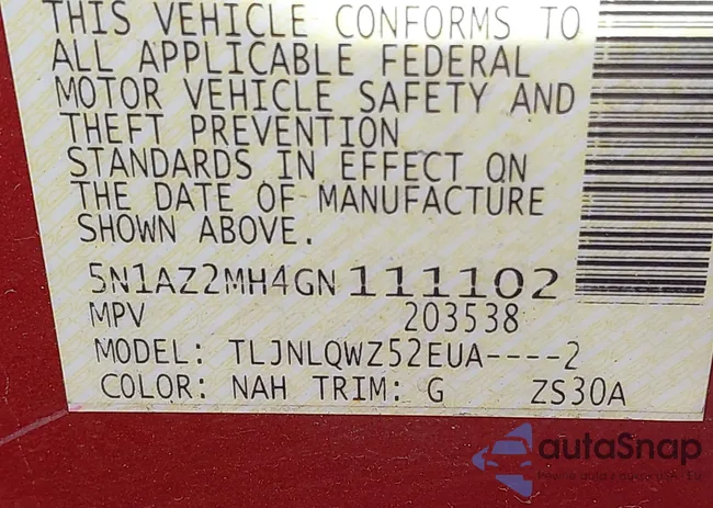 5N1AZ2MH4GN111102: 41826032