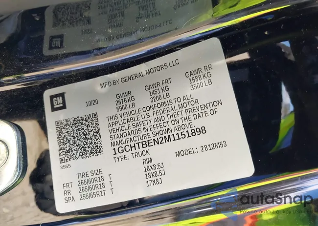 1GCHTBEN2M1151898: 41827429