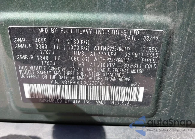 4S4BRDLC0C2276646: 41827666