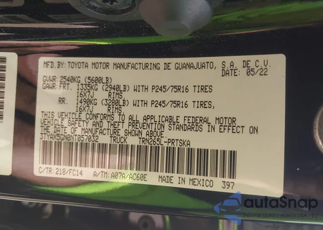 3TYAX5GN0NT057032: 41827829