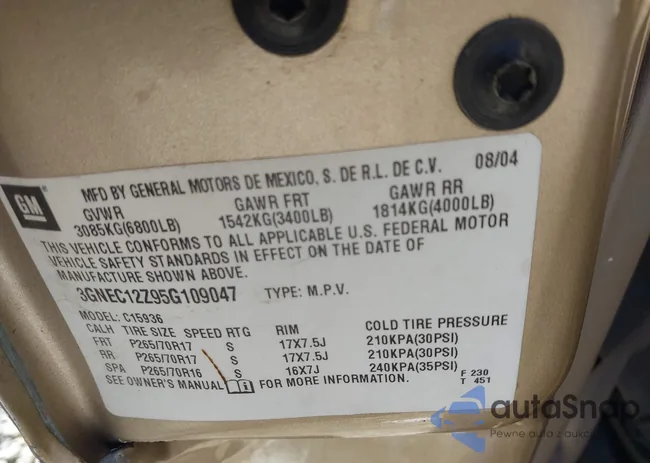 3GNEC12Z95G109047: 41828584