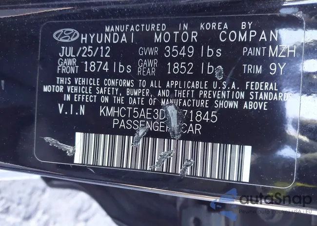 KMHCT5AE3DU071845: 41828686