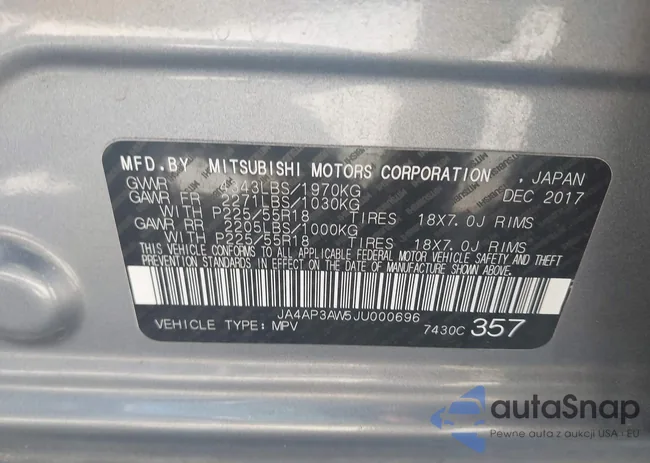 JA4AP3AW5JU000696: 41829451