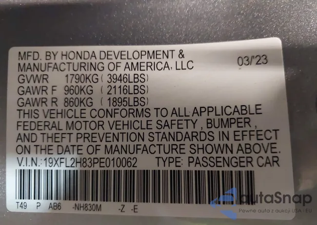 19XFL2H83PE010062: 41829519