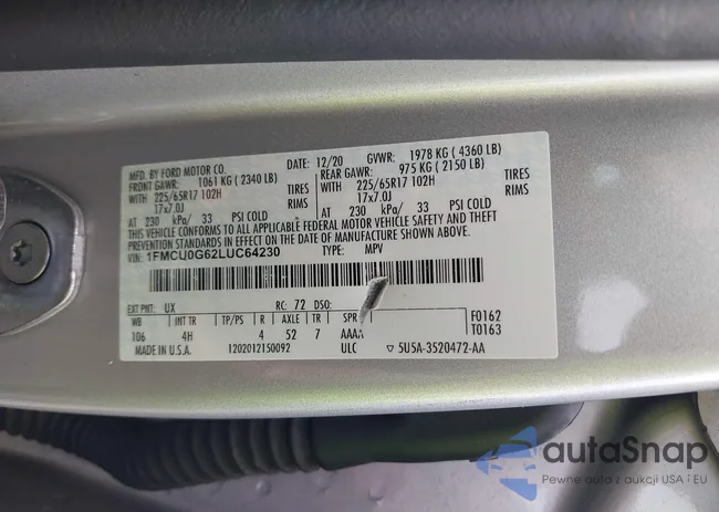 1FMCU0G62LUC64230: 41829752