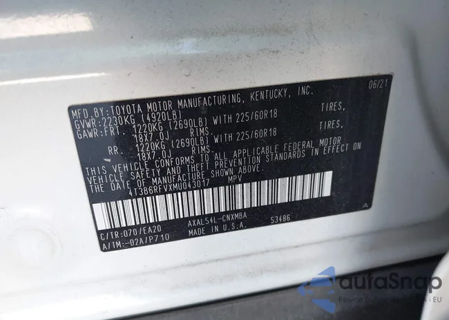 4T3B6RFVXMU043017: 41829904