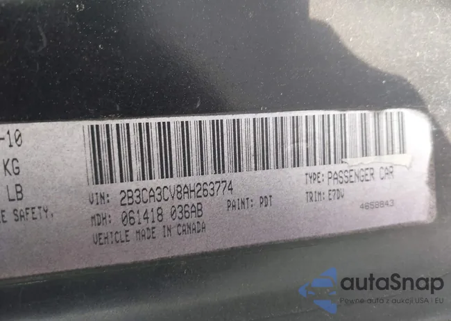 2B3CA3CV8AH263774: 41831667