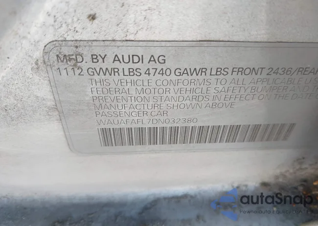 WAUAFAFL7DN032380: 41831773