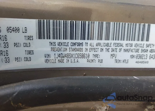 1J4GW48SX1C658610: 41831013