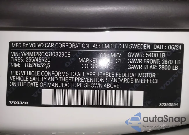 YV4M12RCXS1032908: 41831081