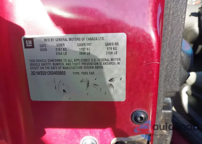 2G1WS581269400860: 41832348