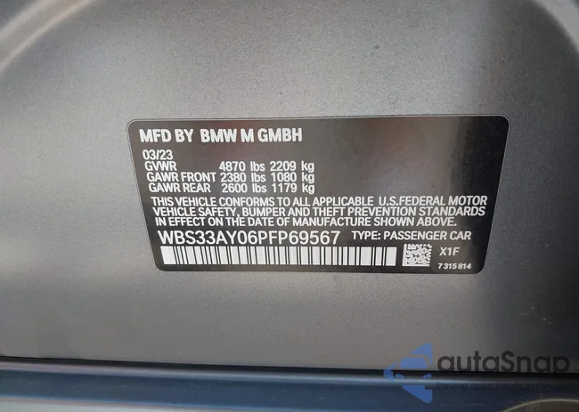 WBS33AY06PFP69567: 41832775