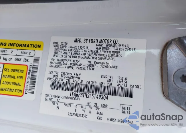 1FA6P8TH2L5149304: 41833277