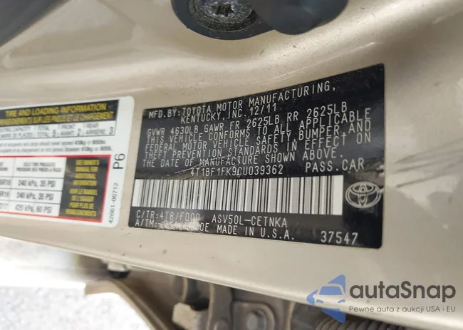 4T1BF1FK9CU039362: 41833643