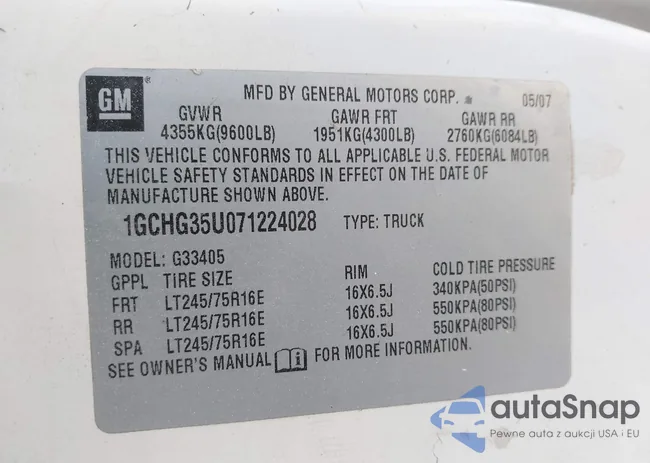 1GCHG35U071224028: 41833016