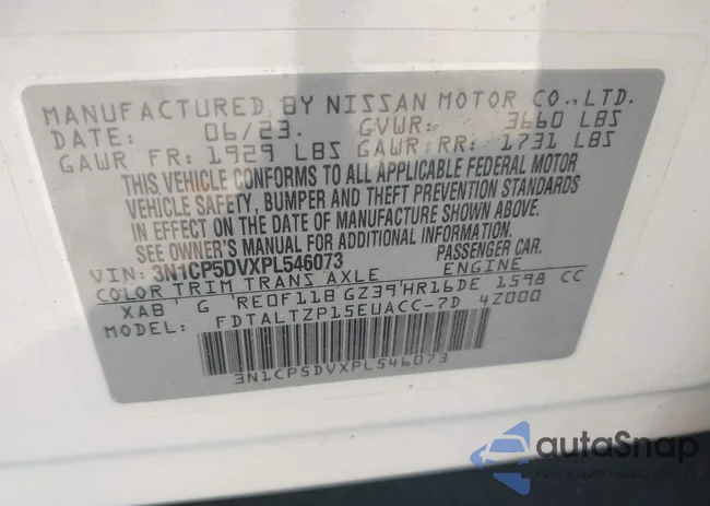 3N1CP5DVXPL546073: 41833025