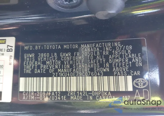 2T1KU40E79C076043: 41833077