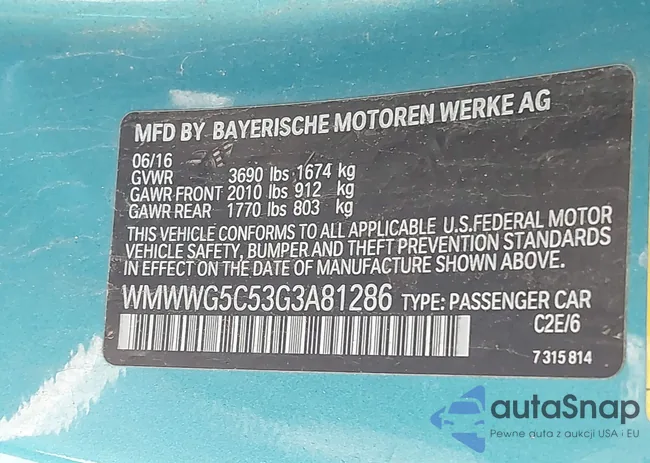 WMWWG5C53G3A81286: 41834626