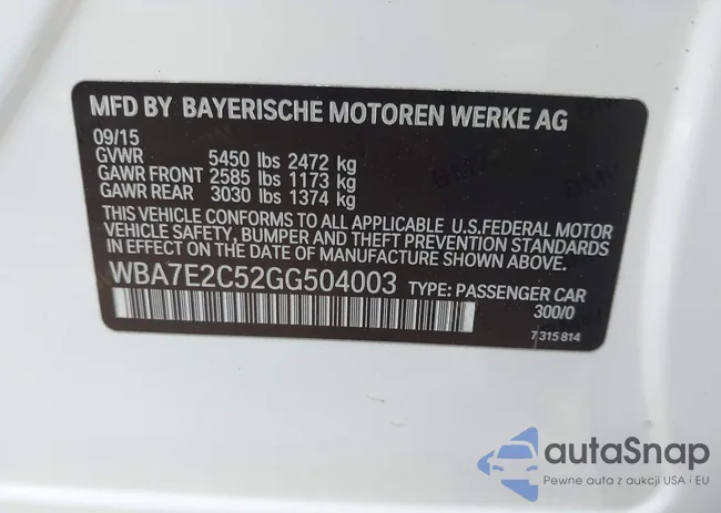 WBA7E2C52GG504003: 41834814