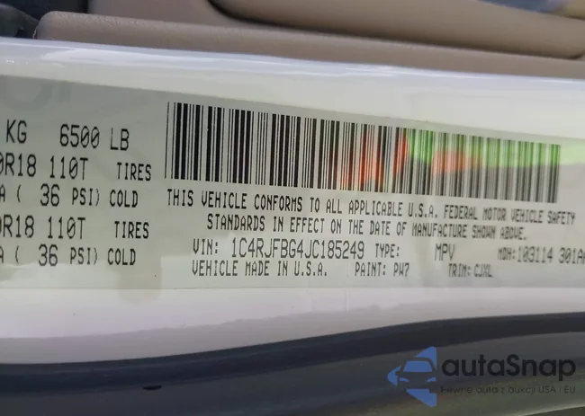 1C4RJFBG4JC185249: 41835601