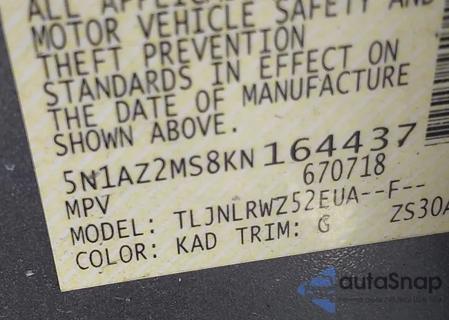 5N1AZ2MS8KN164437: 41836564