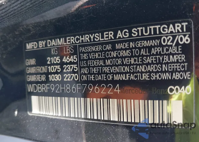 WDBRF92H86F796224: 41838403