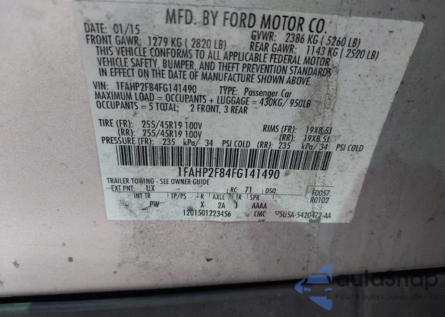 1FAHP2F84FG141490: 41838554