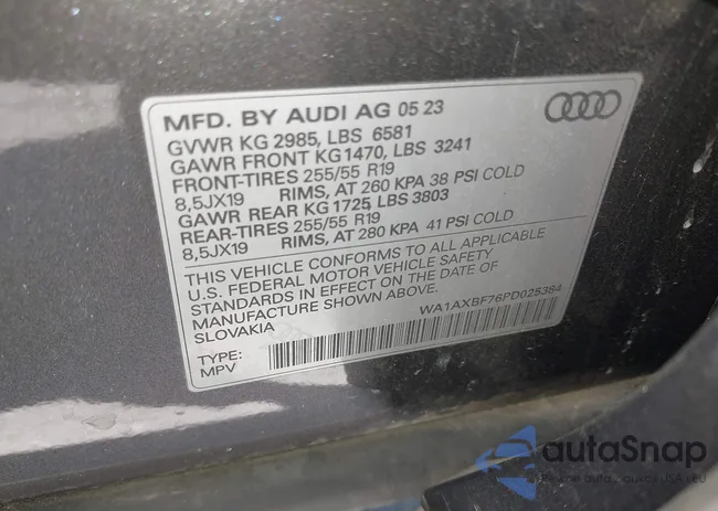 WA1AXBF76PD025384: 41838885