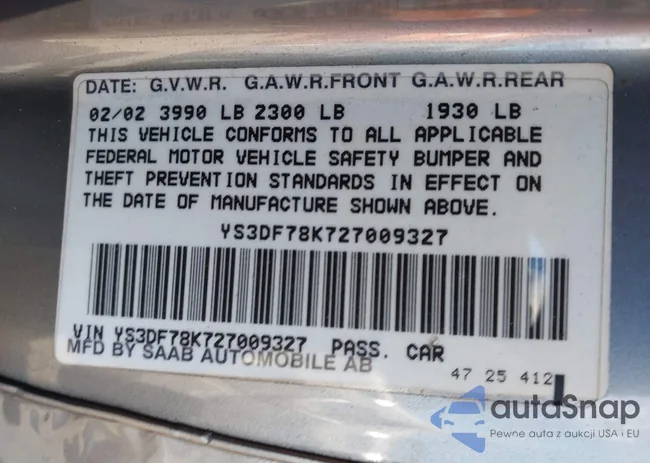 YS3DF78K727009327: 41839157