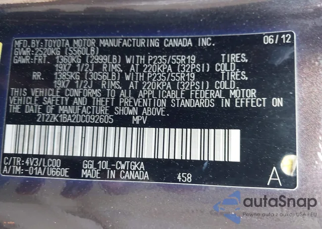 2T2ZK1BA2DC092605: 41840804