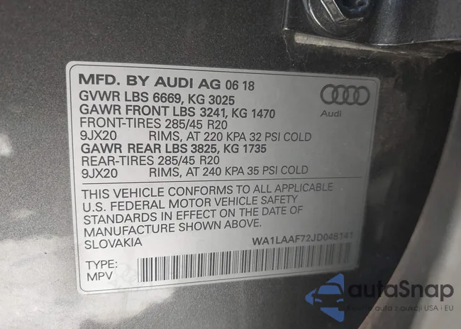 WA1LAAF72JD048141: 41841344